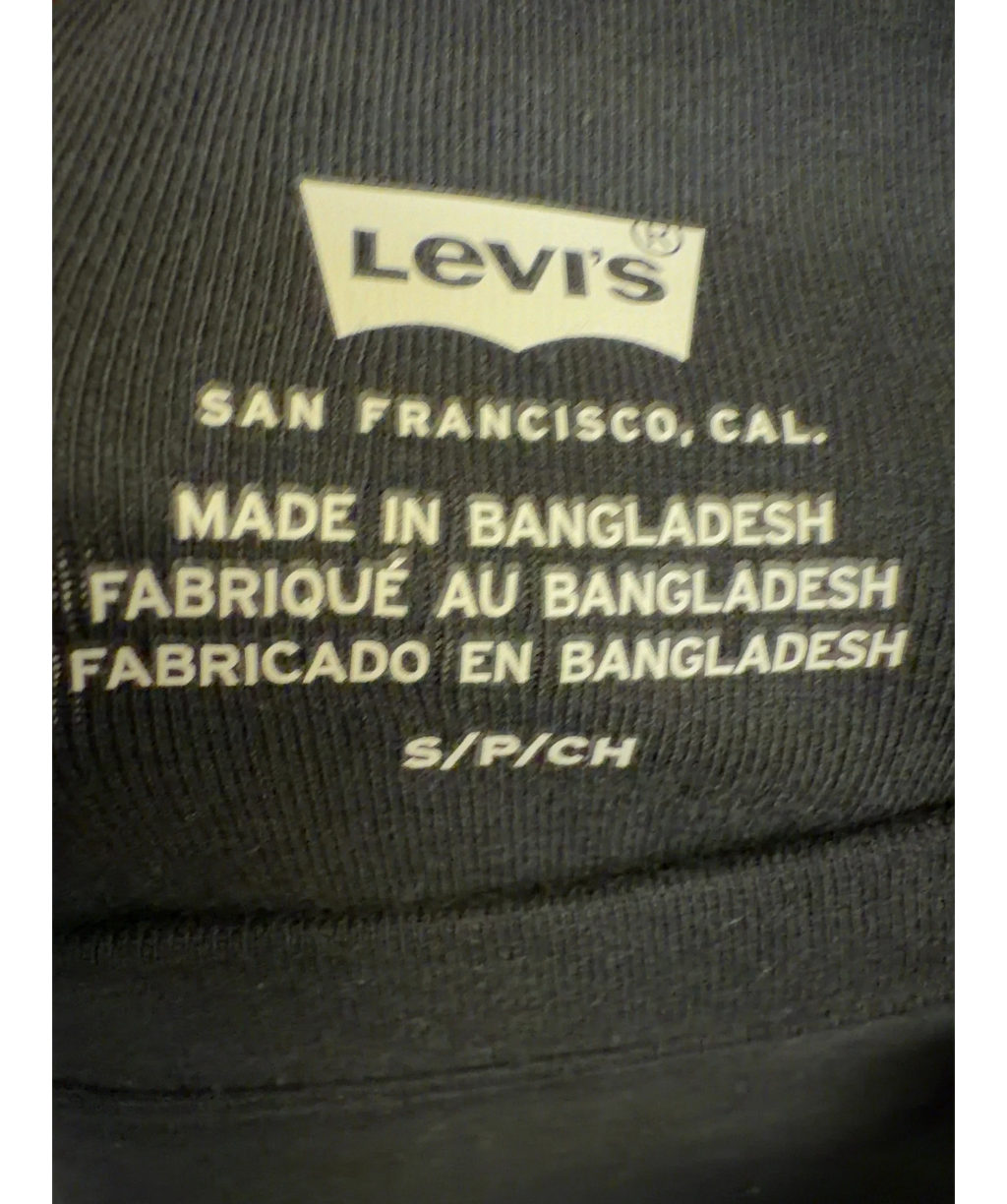 levis Black Essential Baby Tee, size UK S — care label