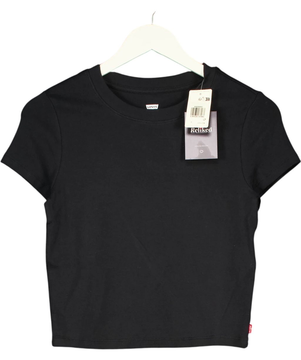 levis Black Essential Baby Tee, size UK S — front