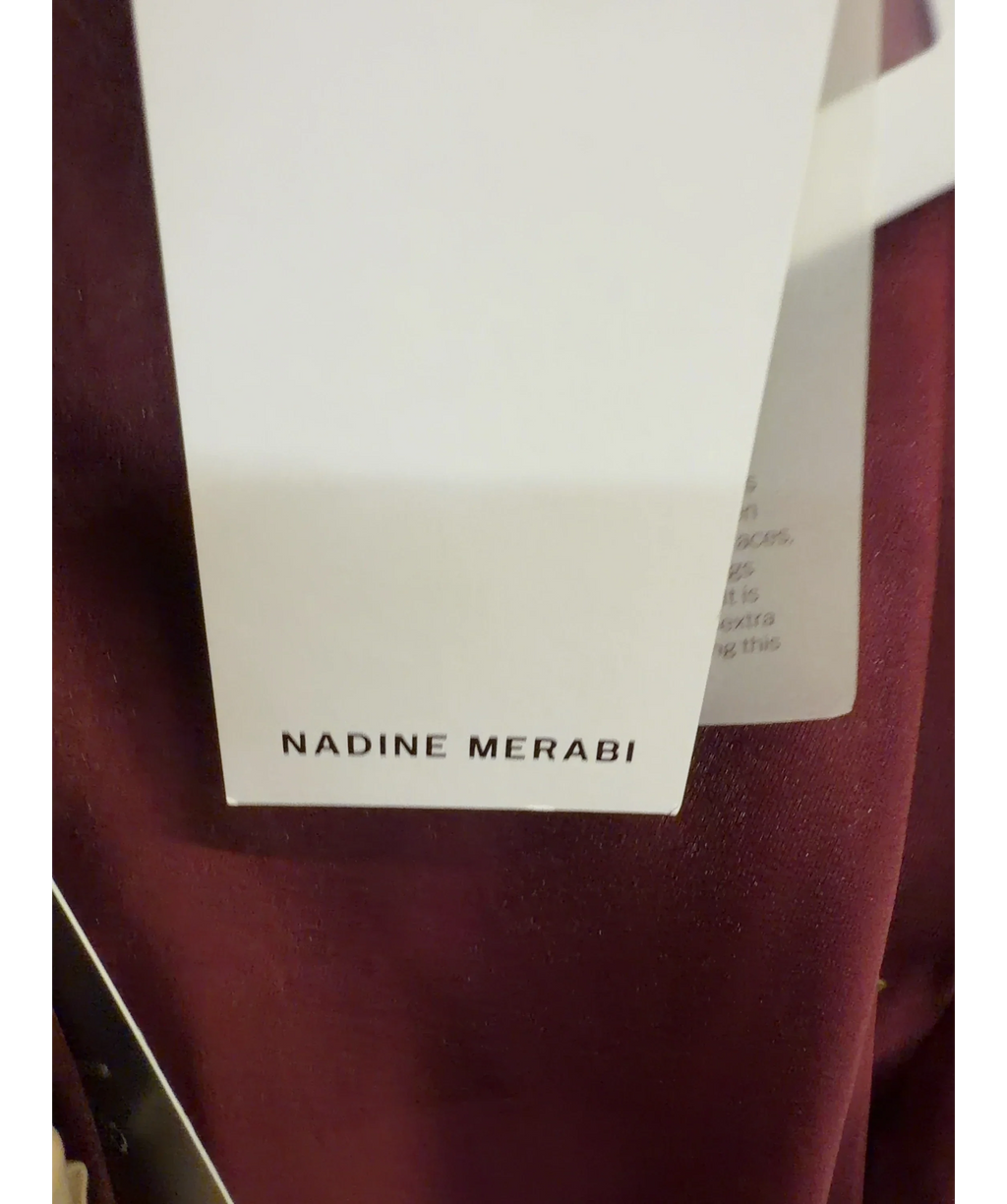 NADINE MERABI burgundy Naomi Burgundy Bodysuit, size UK 8 — detail
