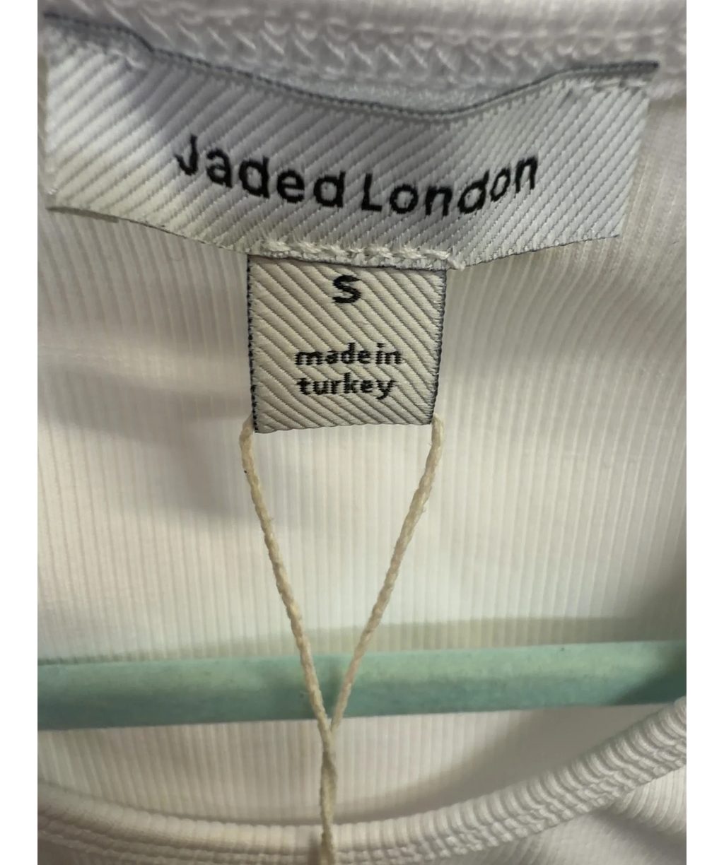 Jaded London White White Rib Longline Vest, size UK S — care label
