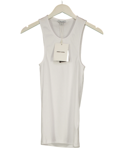 Jaded London White White Rib Longline Vest, size UK S — front