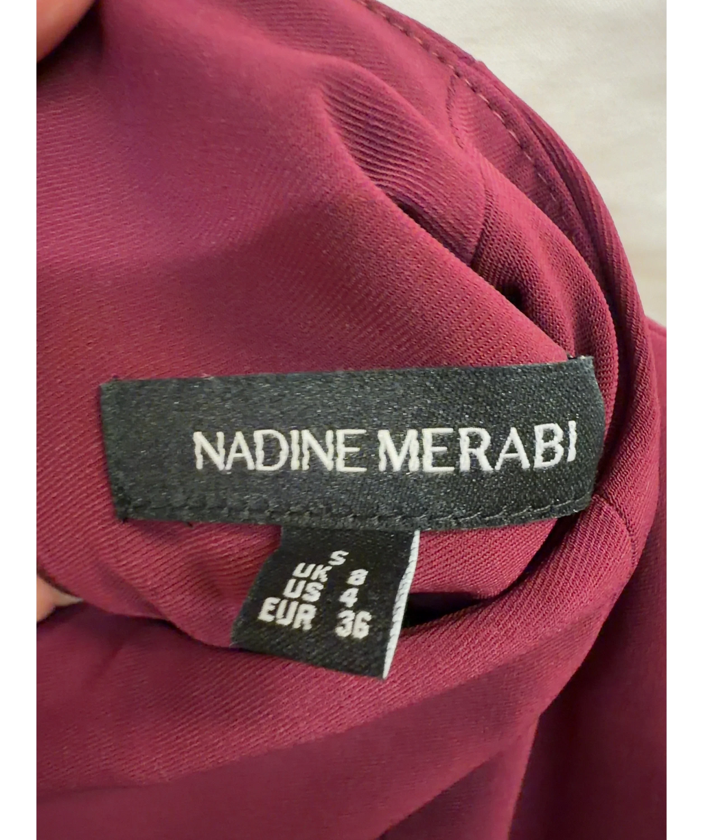 NADINE MERABI Red Pippa Burgundy Top, size UK 8 — detail