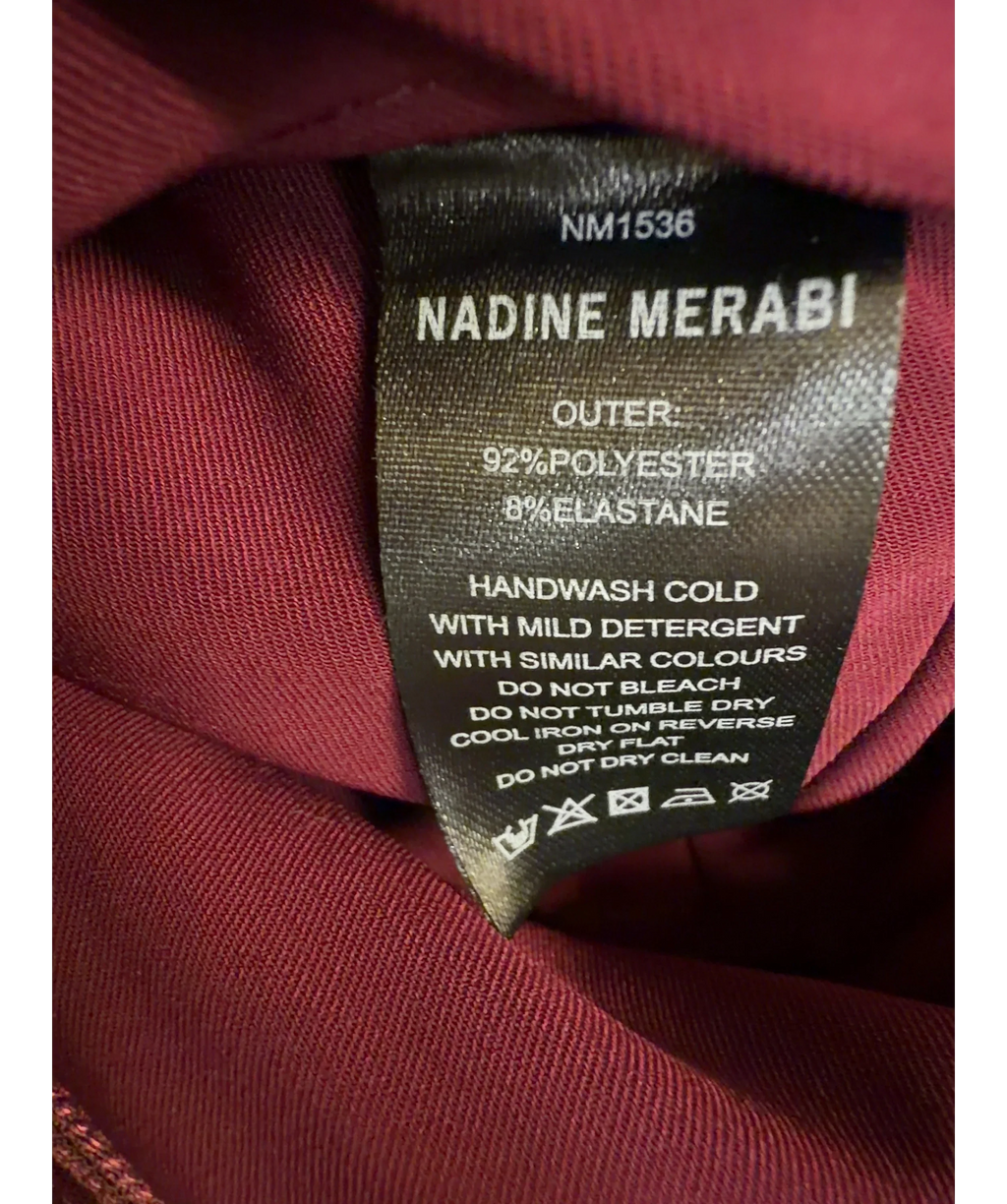 NADINE MERABI Red Pippa Burgundy Top, size UK 8 — label