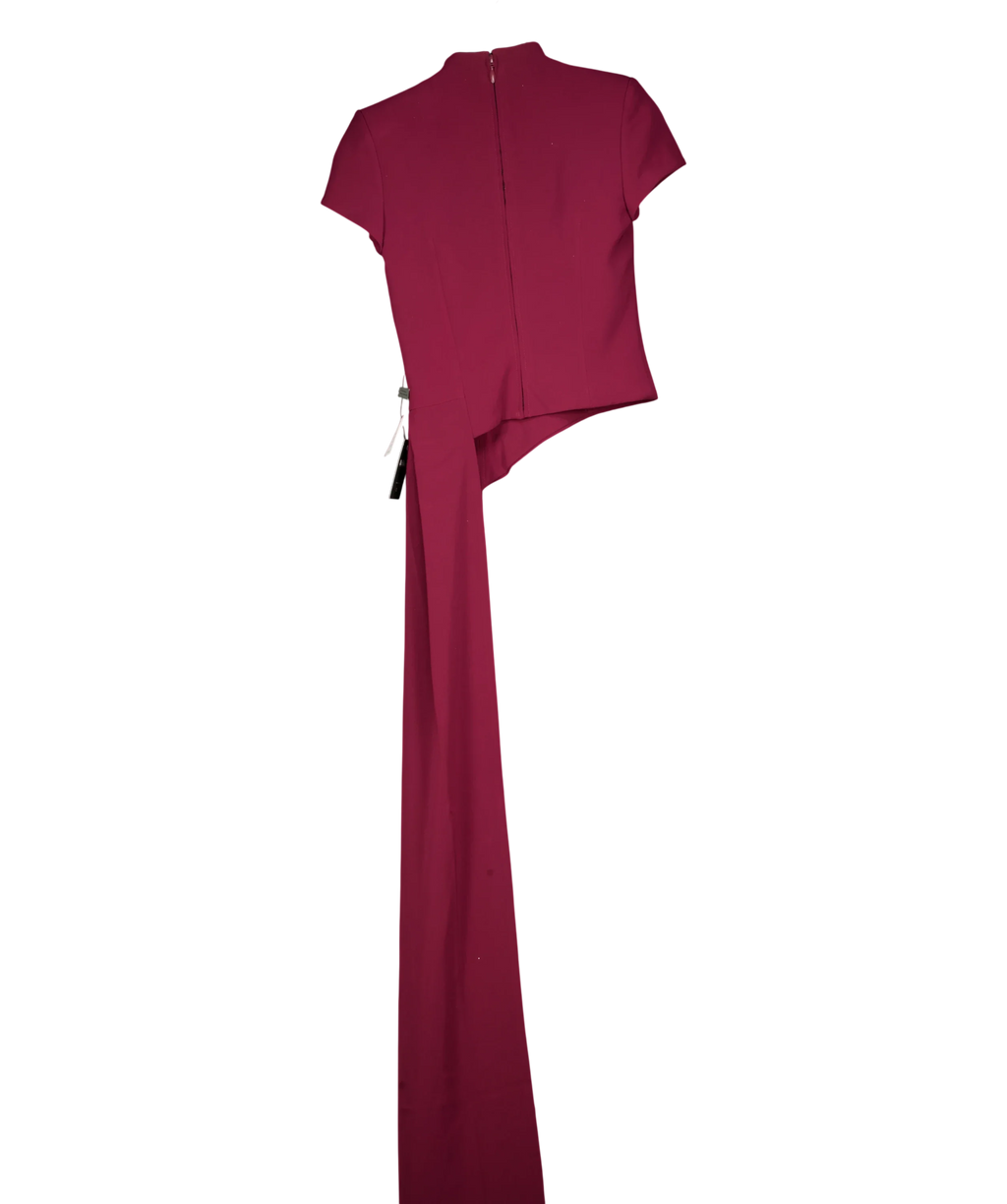 NADINE MERABI Red Pippa Burgundy Top, size UK 8 — back