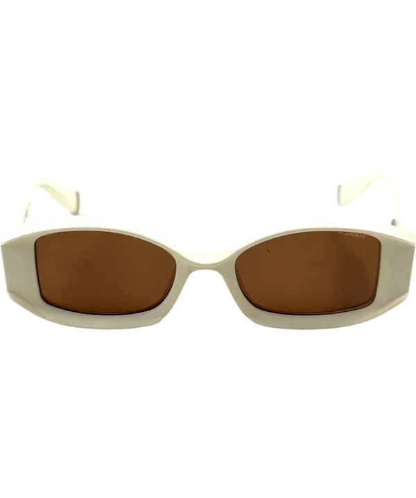 A. Society ivory Fallon Rectangular Sunglasses