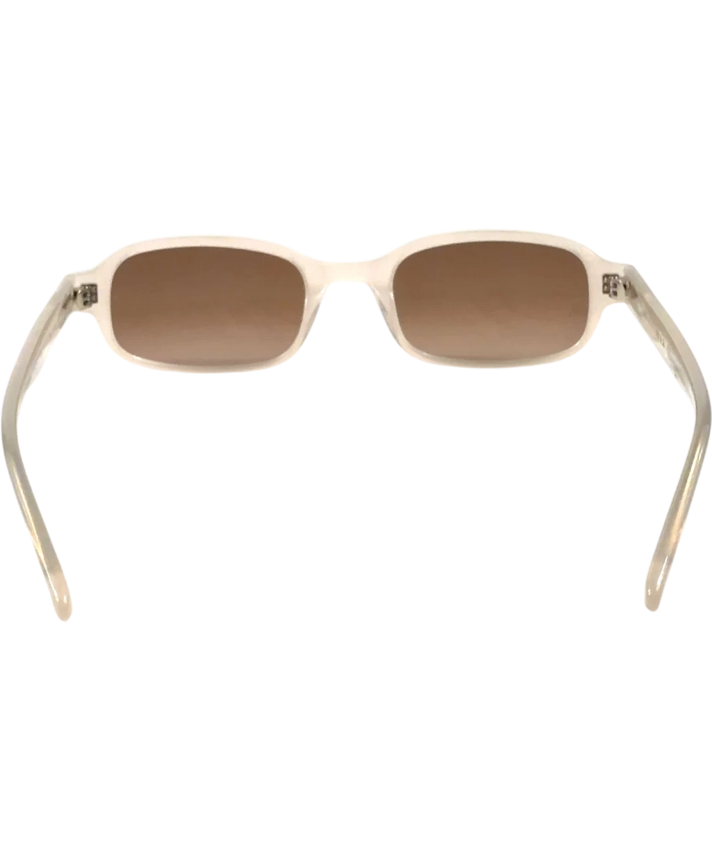 DMY BY DMY white Margot Milky White Sunglasses — fabric detail