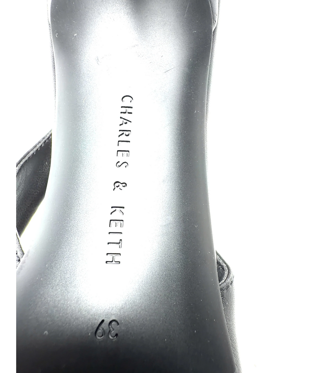 Charles & Keith Black Leslie Metallic-Accent Slingback Pumps, size UK 6 EU 39 👠 — care label
