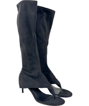 Charles & Keith The Aether Faux Suede Boot Black UK 7
