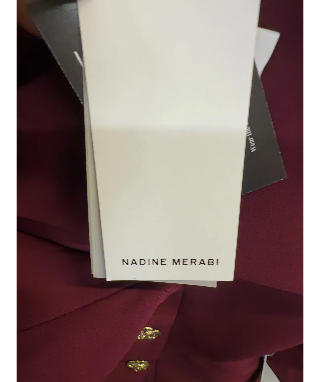NADINE MERABI burgundy Abigail Burgundy Blazer, size UK 8 — detail