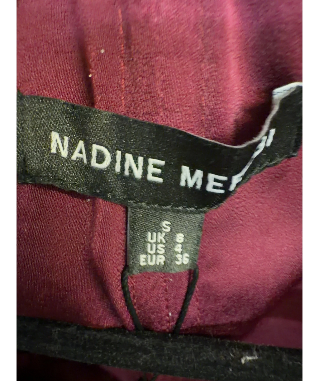 NADINE MERABI burgundy Abigail Burgundy Blazer, size UK 8 — care label