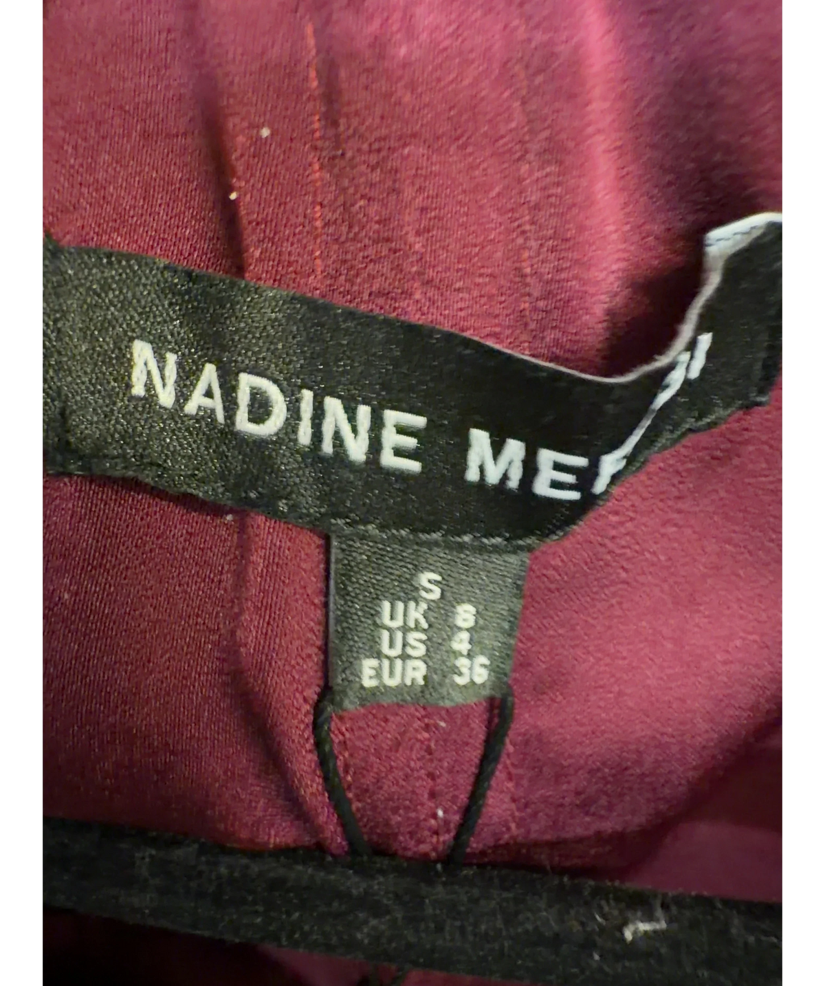 NADINE MERABI burgundy Abigail Burgundy Blazer, size UK 8 — care label