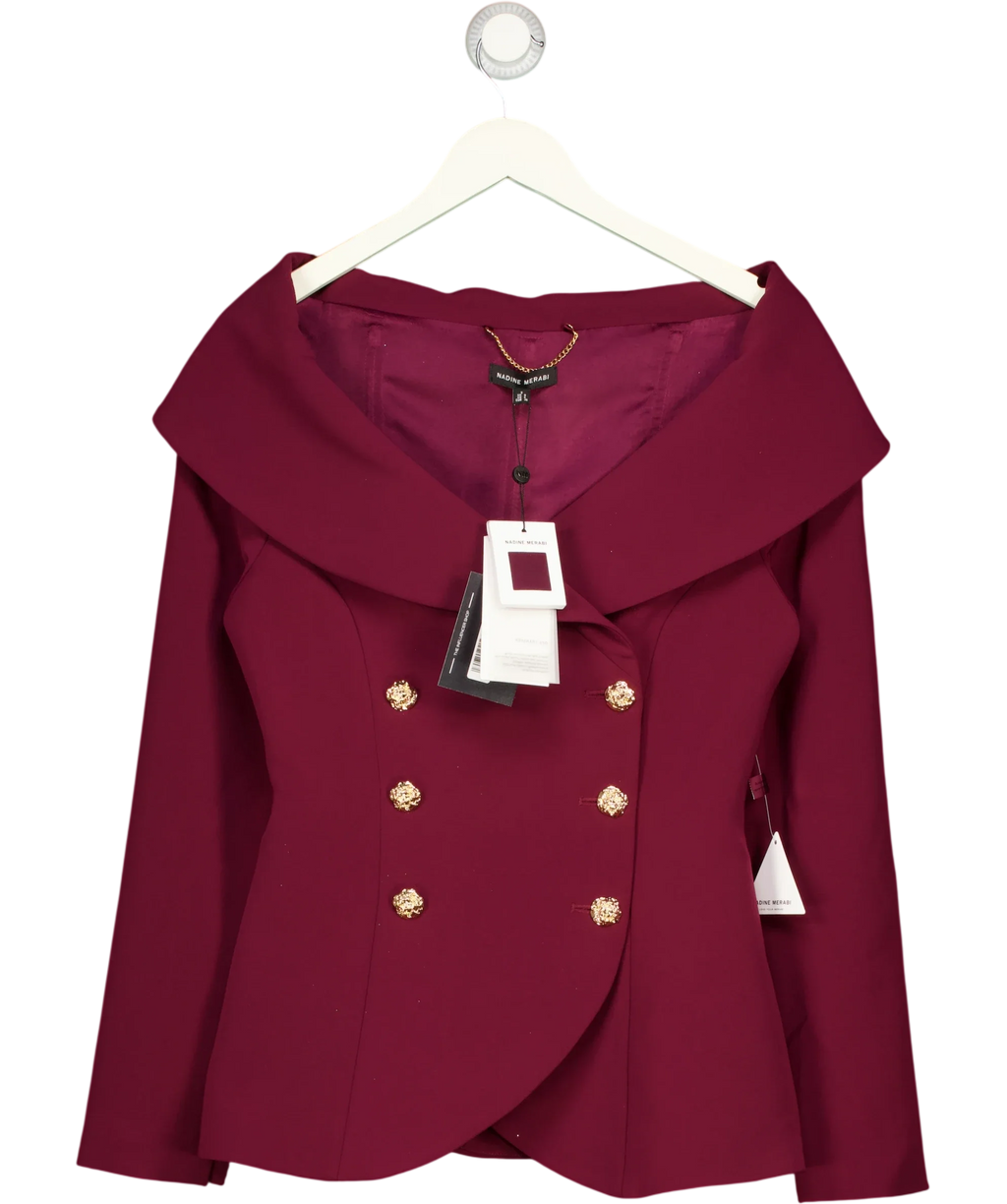 NADINE MERABI burgundy Abigail Burgundy Blazer, size UK 8 — front