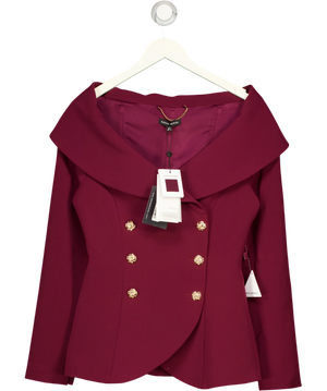 NADINE MERABI Abigail Burgundy Blazer Red And Metallic UK 8