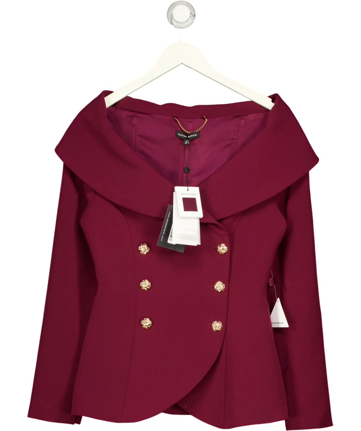 NADINE MERABI burgundy Abigail Burgundy Blazer, size UK 8 — front