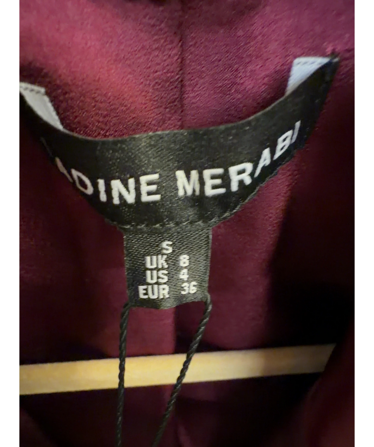 NADINE MERABI burgundy Natasha Burgundy Blazer, size UK 8 — care label