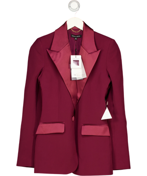 Nadine Merabi Natasha Burgundy Blazer Red Satin UK 8