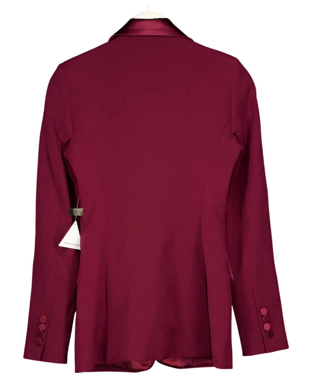 NADINE MERABI burgundy Natasha Burgundy Blazer, size UK 8 — back