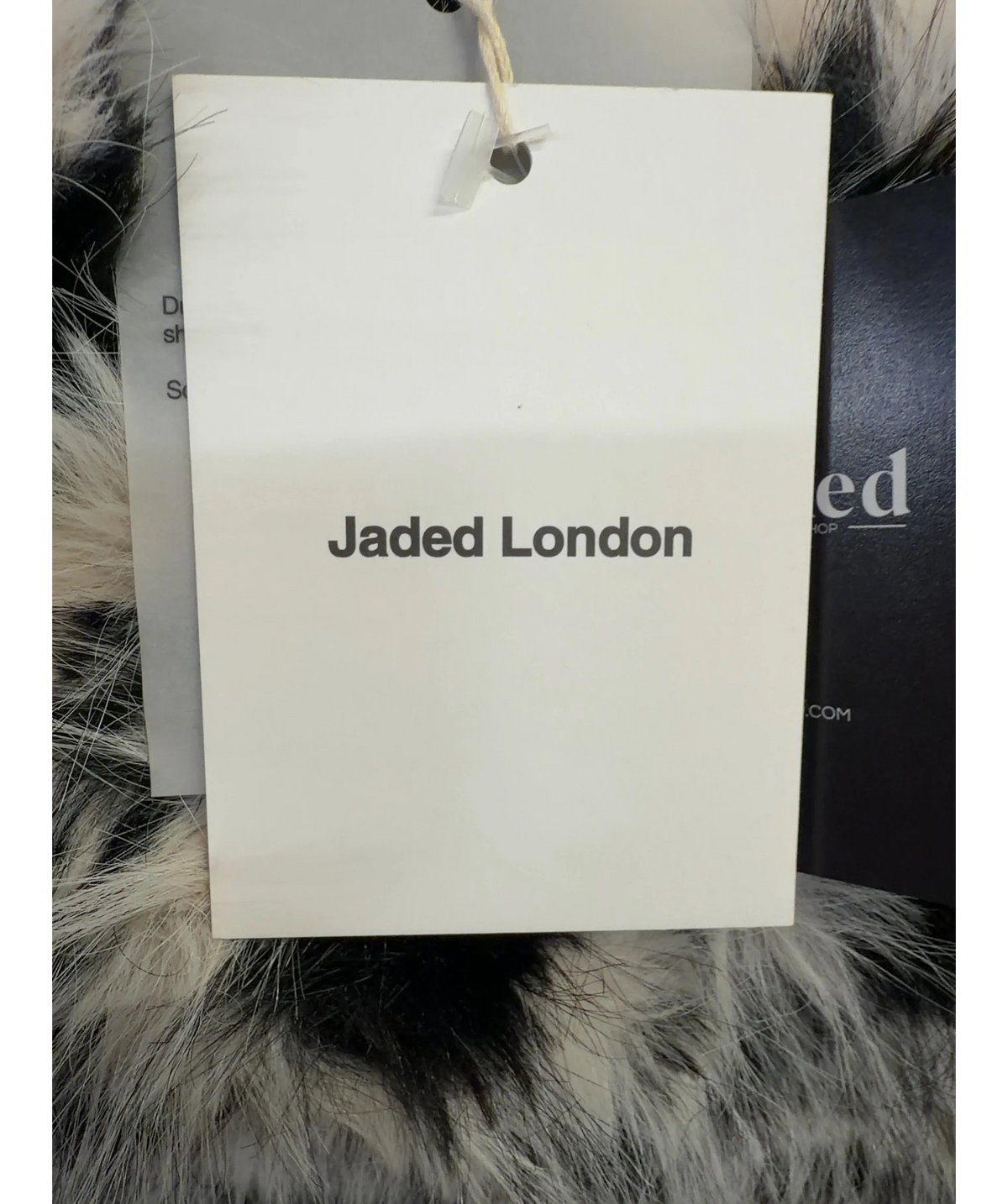 Jaded London White Ruvia Zebra Faux Fur Belted Coat, size UK S — detail