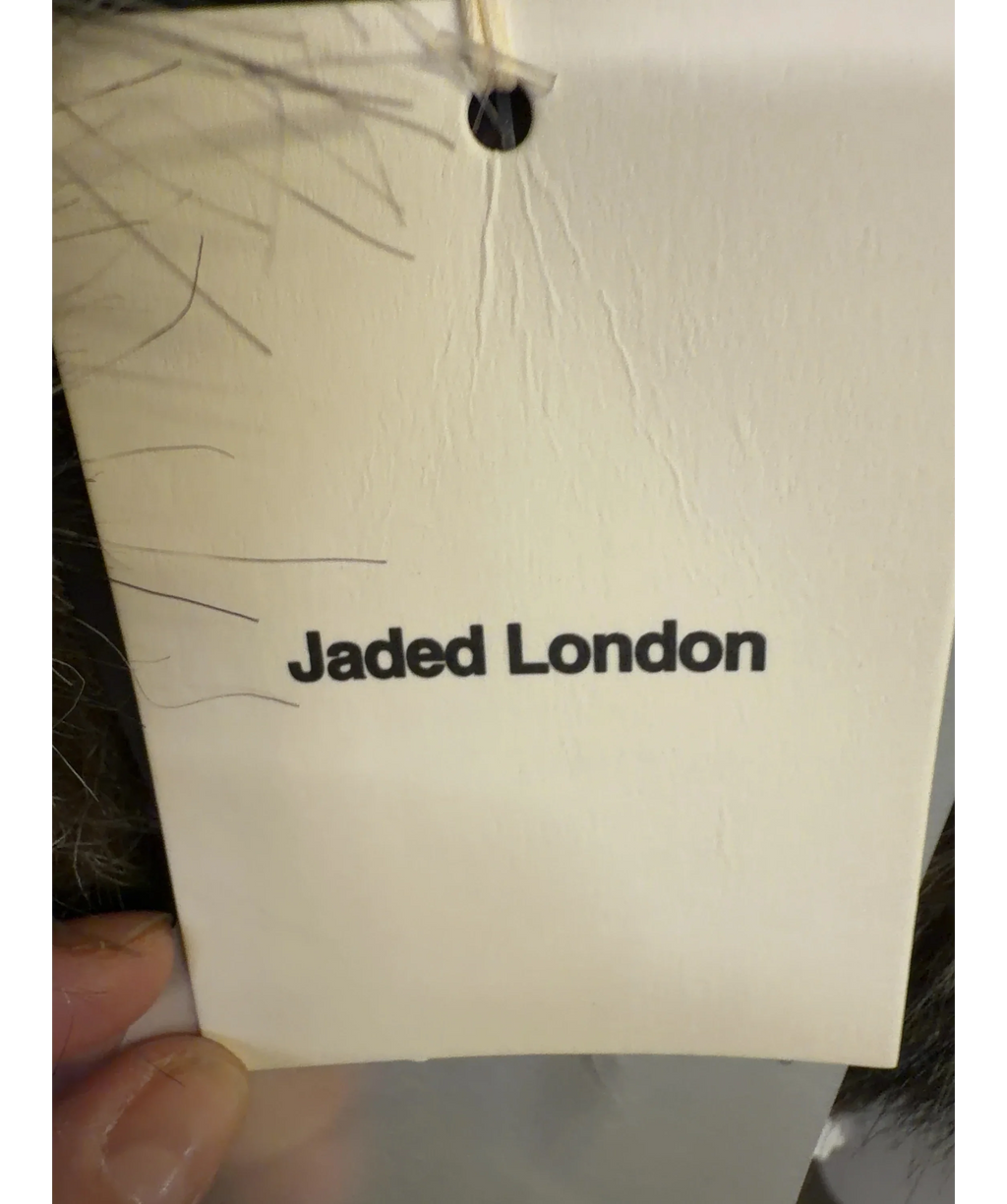 Jaded London Brown FAUX FUR AND PU SHRUG, size UK S — detail