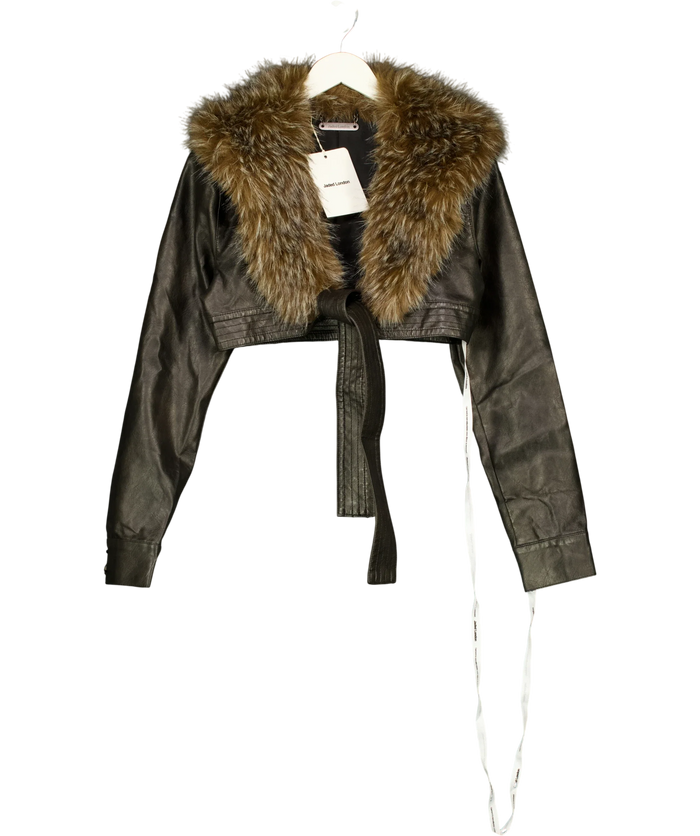 Jaded London Faux Fur And Pu Shrug Brown Black UK S