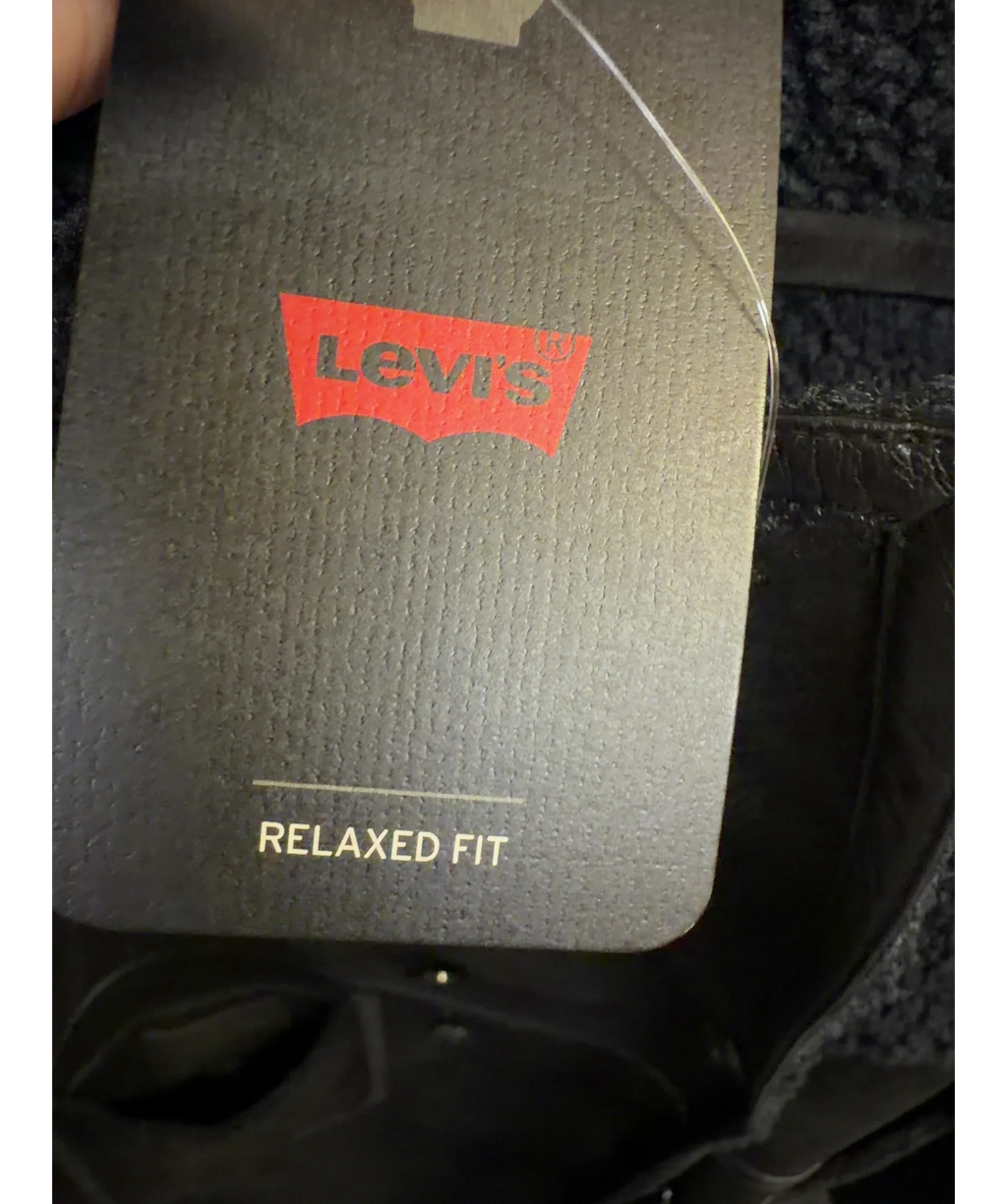 levis Black Naomi Reversible Coat, size UK S — detail
