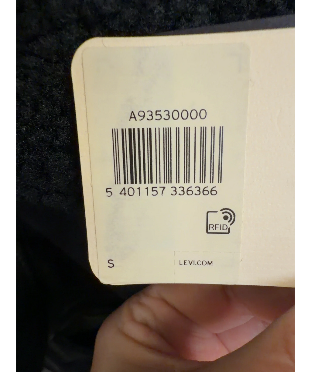 levis Black Naomi Reversible Coat, size UK S — care label