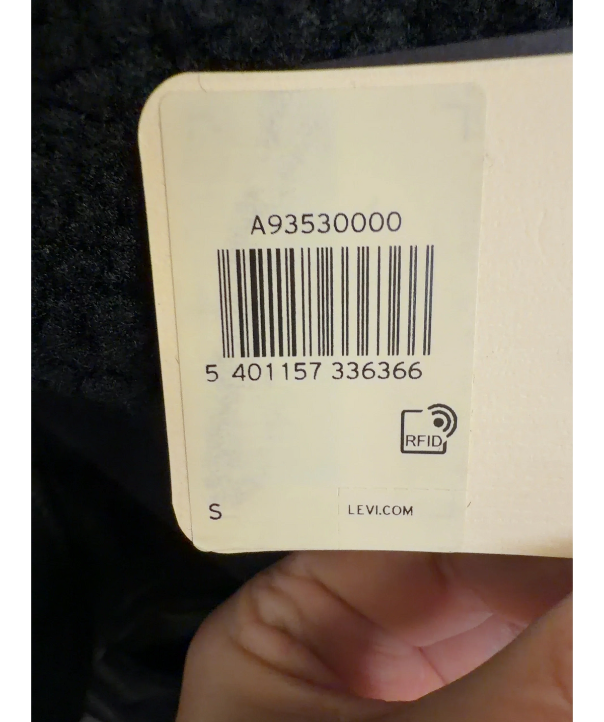 levis Black Naomi Reversible Coat, size UK S — care label