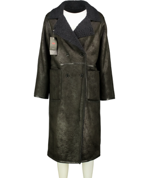 Levis Naomi Black Reversible Shearling Coat  UK S