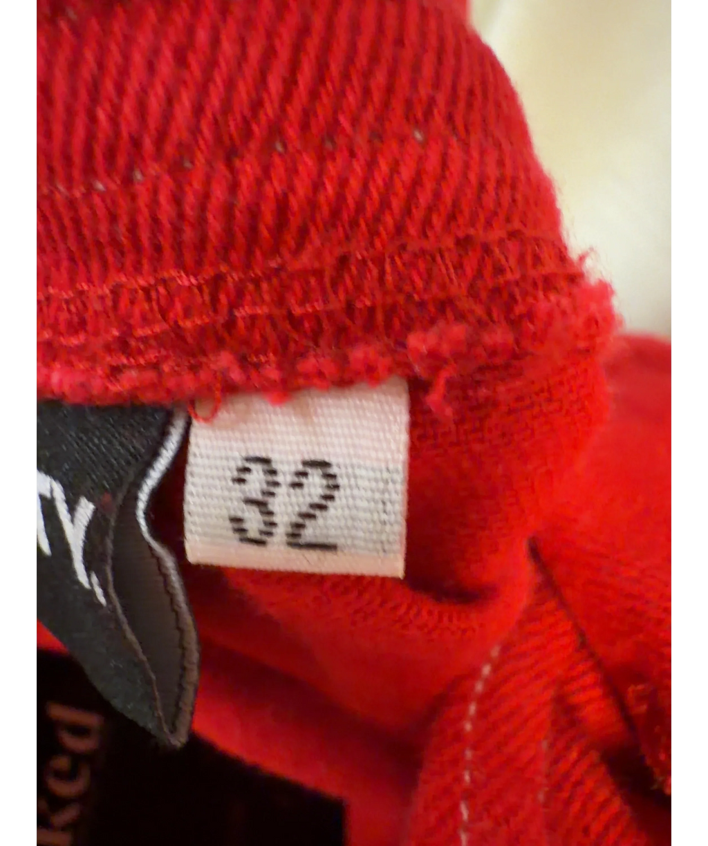RASTY. Red Red Dungarees, size W32 — care label