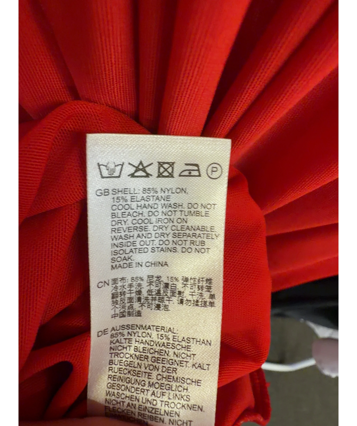 REISS Red Starla Sheer Ruched Sleeveless Maxi Dress, size UK 8 — label
