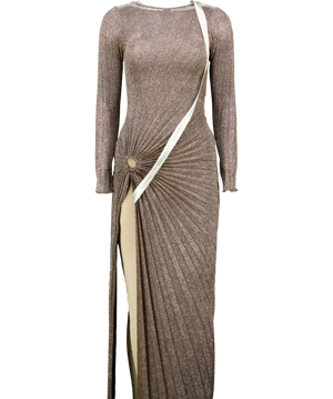 Georgia Hardinge Bronze Optic Floor Length Maxi Dress UK 8