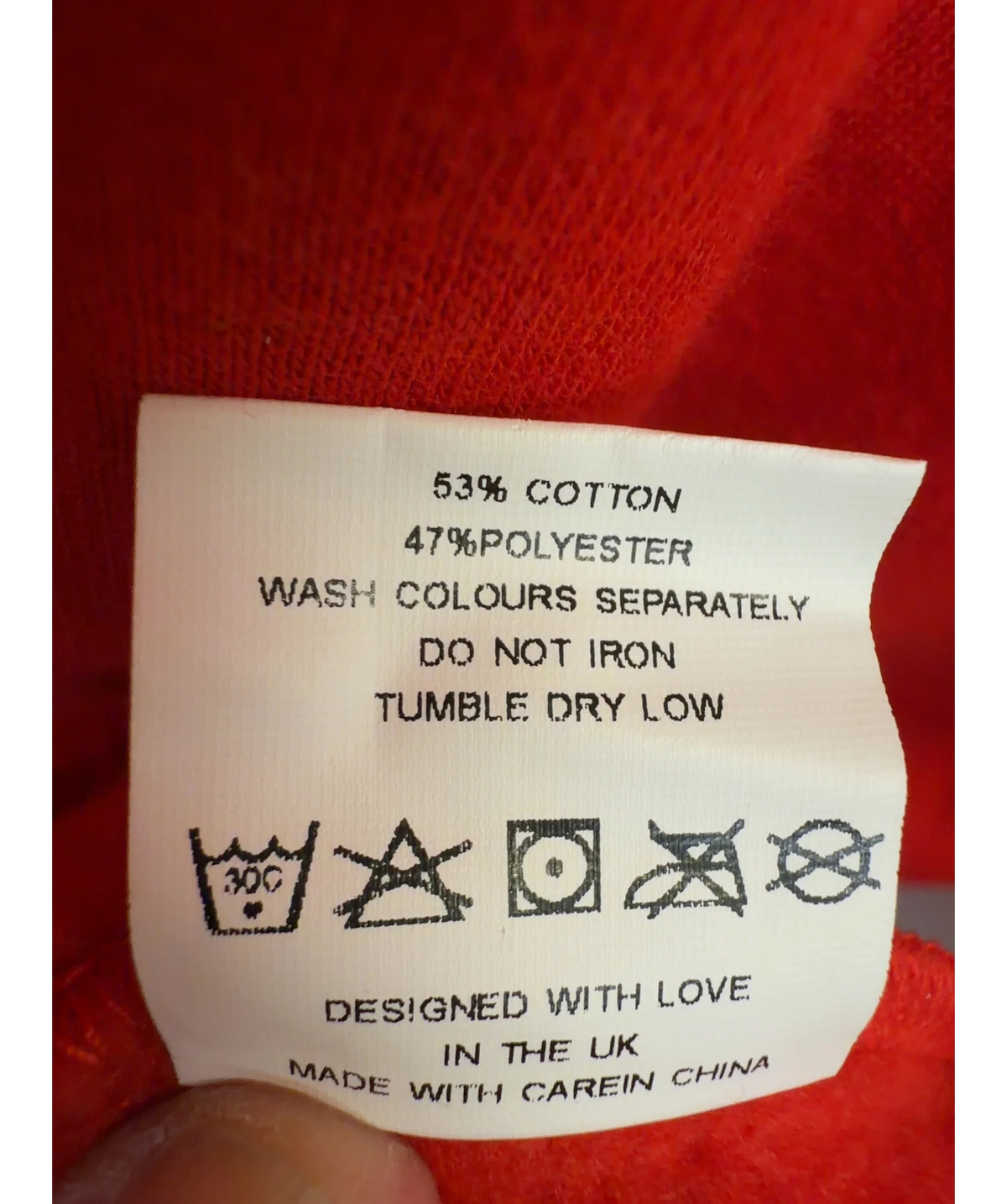RASTY. Red Colour, size UK L — fabric detail