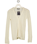 BRANDY MELVILLE Cream Mohair / Wool Blend Cableknit Cardigan With Lace Trim One Size