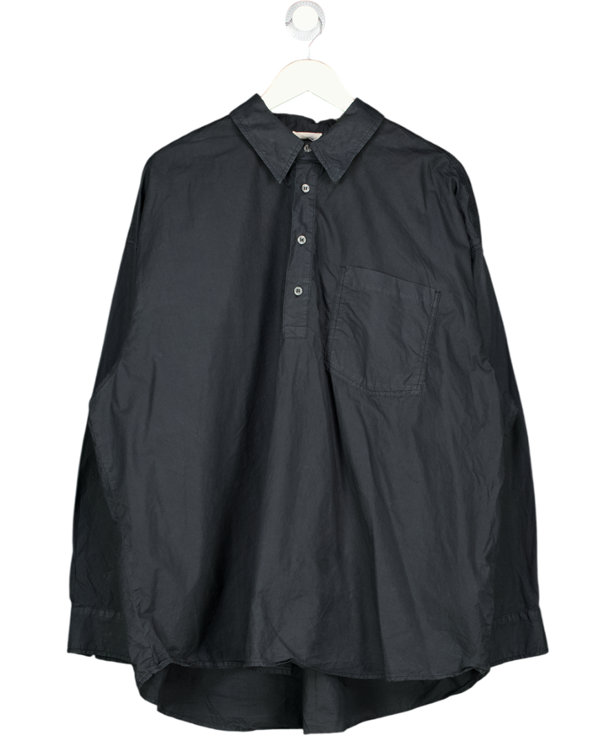 American Vintage Black 100% Cotton Pop Over Shirt UK XL