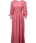 Whistles Pink Cheetah Print Shirred Dress UK 10