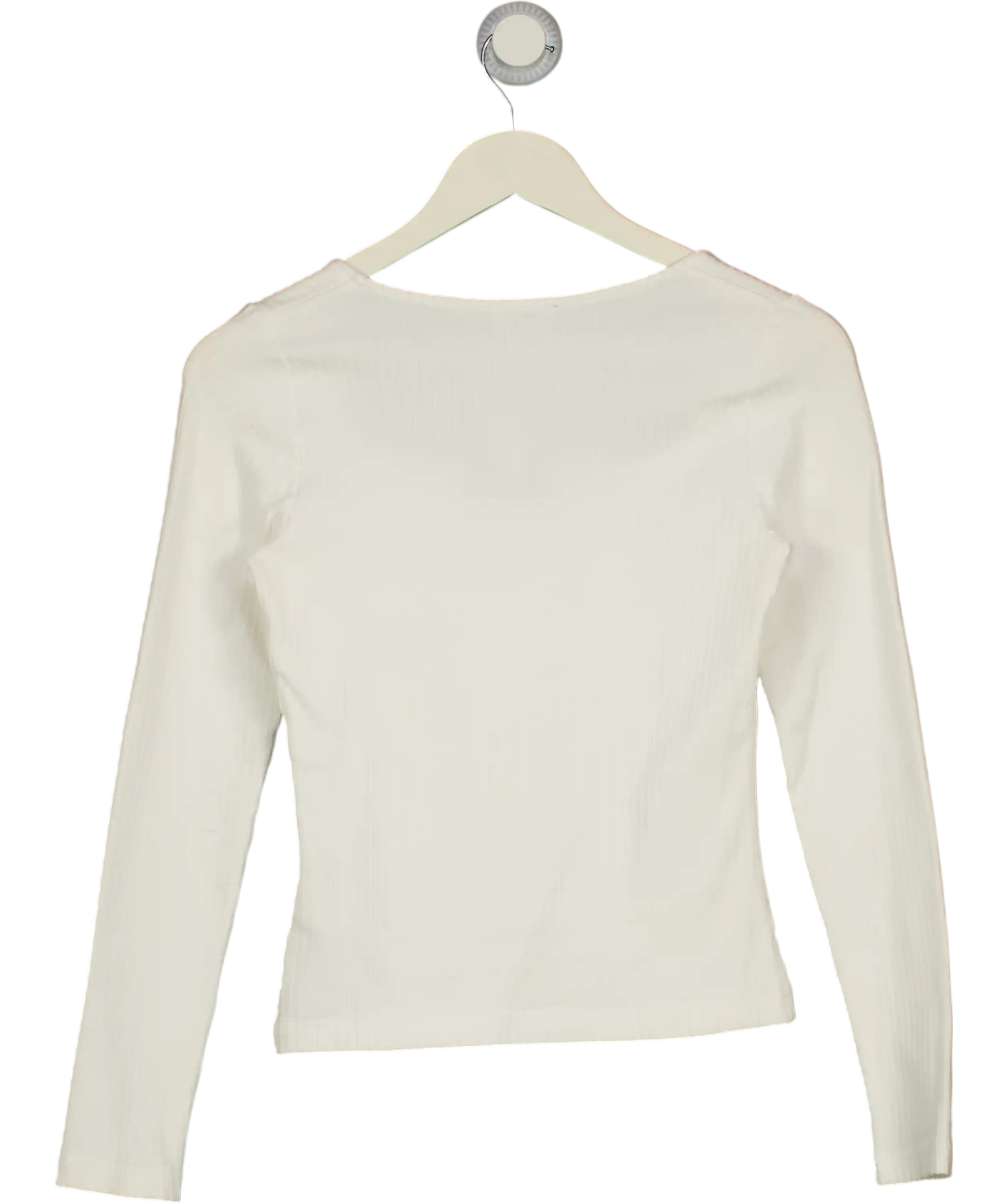 Whistles White Square Neck Long Sleeve Rib UK 8