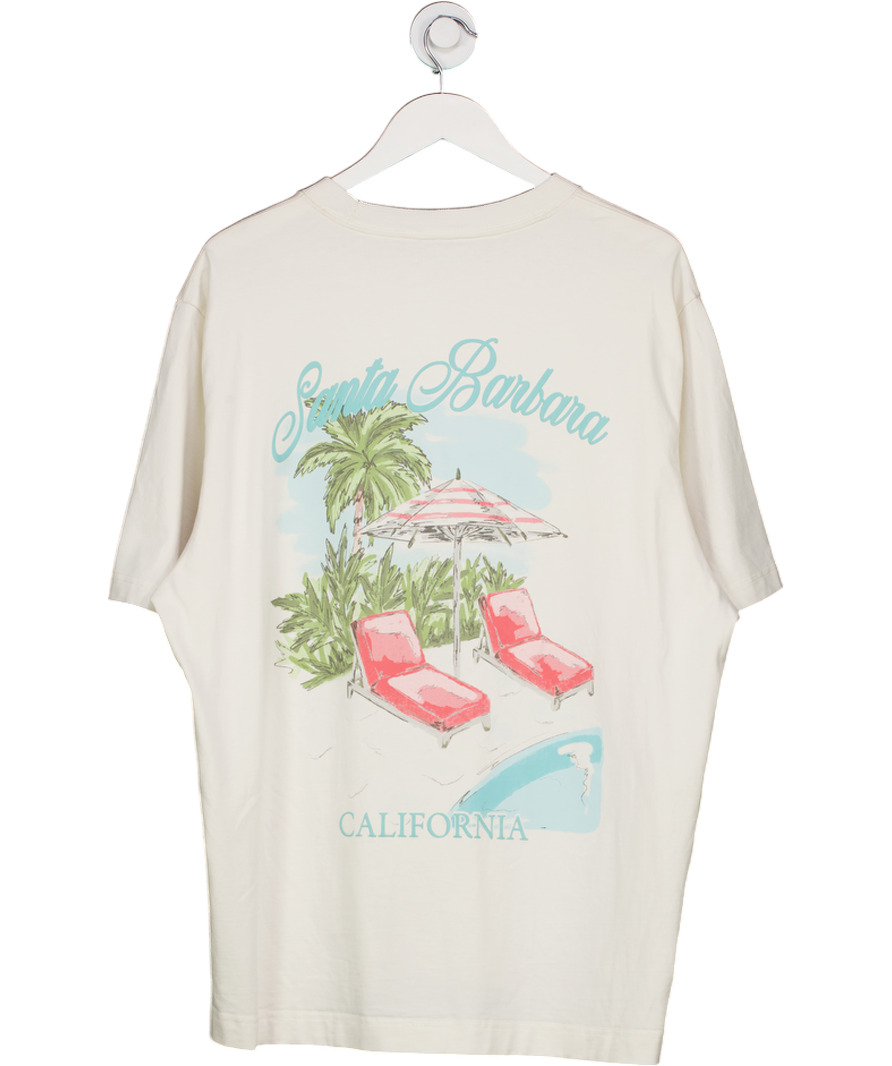 Abercrombie & Fitch Cream Premium Heavyweight 2.0 Graphic Tee UK L