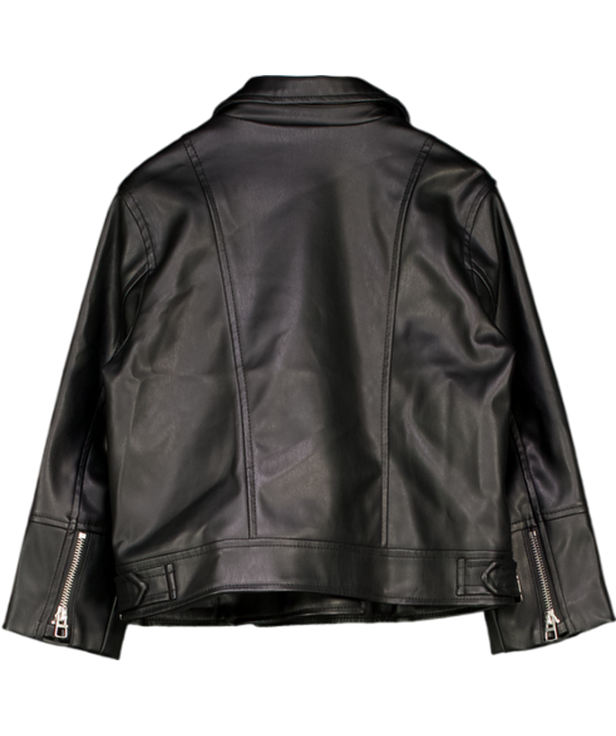 ZARA Black Fuax Leather Biker Jacket 6 Years