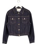 MESHKI Kirra Cinched Denim Jacket - Washed Indigo Blue UK XS