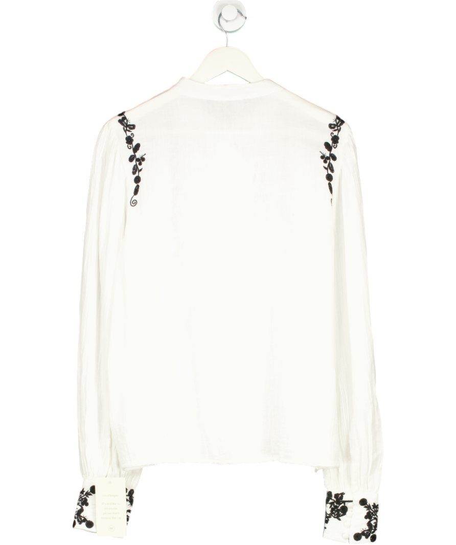 Nobody's Child White Wynter Embroidered Blouse UK 12