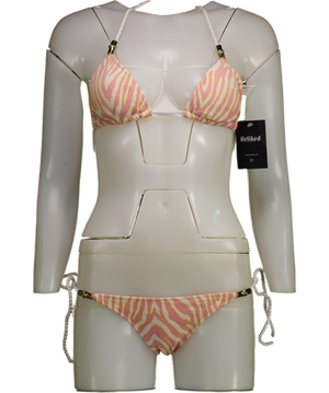 Heidi Klein Pink 2-piece  Cape Town Zebra-print Bikini Set UK XS