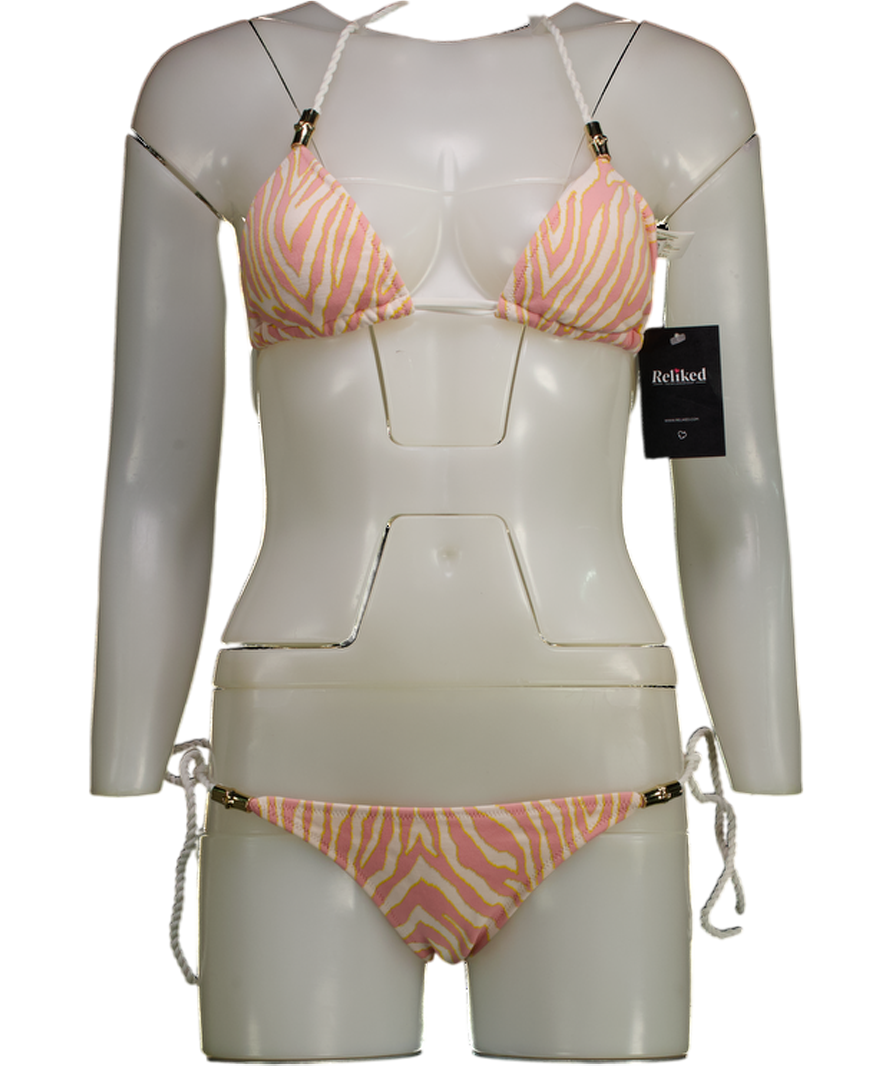 Heidi Klein Pink Cape Town Zebra-print Bikini Set UK XS
