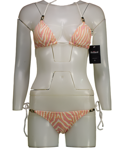 Heidi Klein Pink Cape Town Zebra-print Bikini Set UK XS