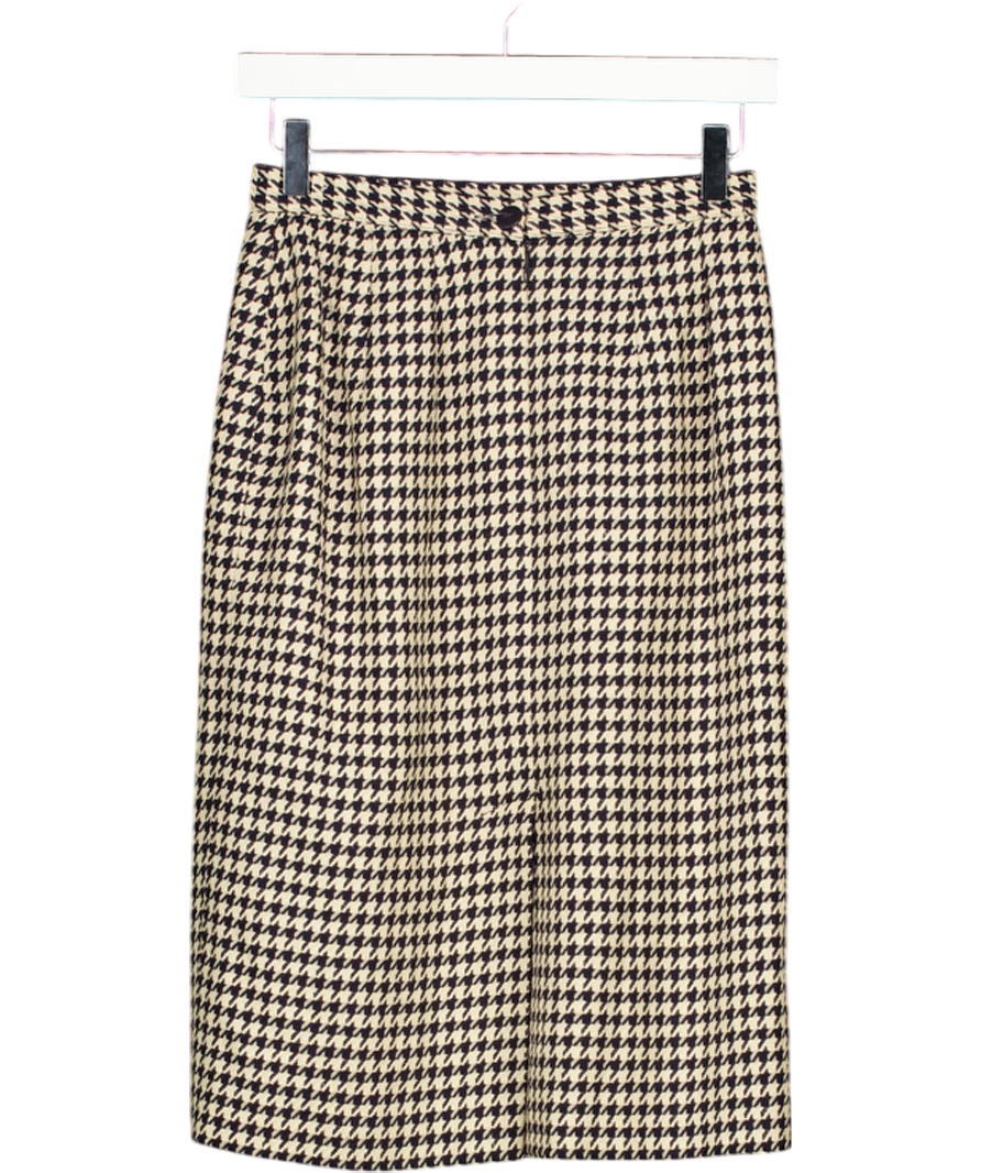 Alexon Black Wool Blend Doogtooth Pencil Skirt UK 10