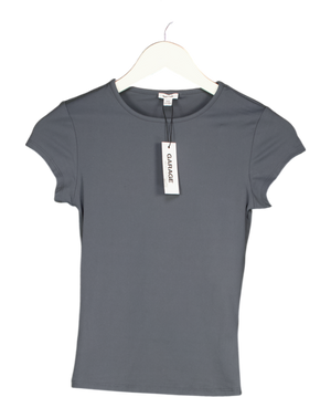 GARAGE Grey Sleek Crewneck T-shirt UK S