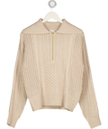 VARLEY Beige Camello Cable Knit Sweater UK XS