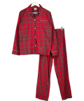 TROTTERS OF LONDON Red Classic Brushed Cotton Tartan Pyjama Set UK S/M