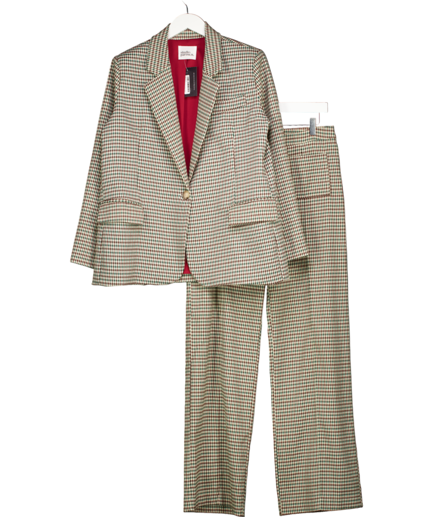 Studio Parisien Green Tailored Blazer And Trouser Set UK M