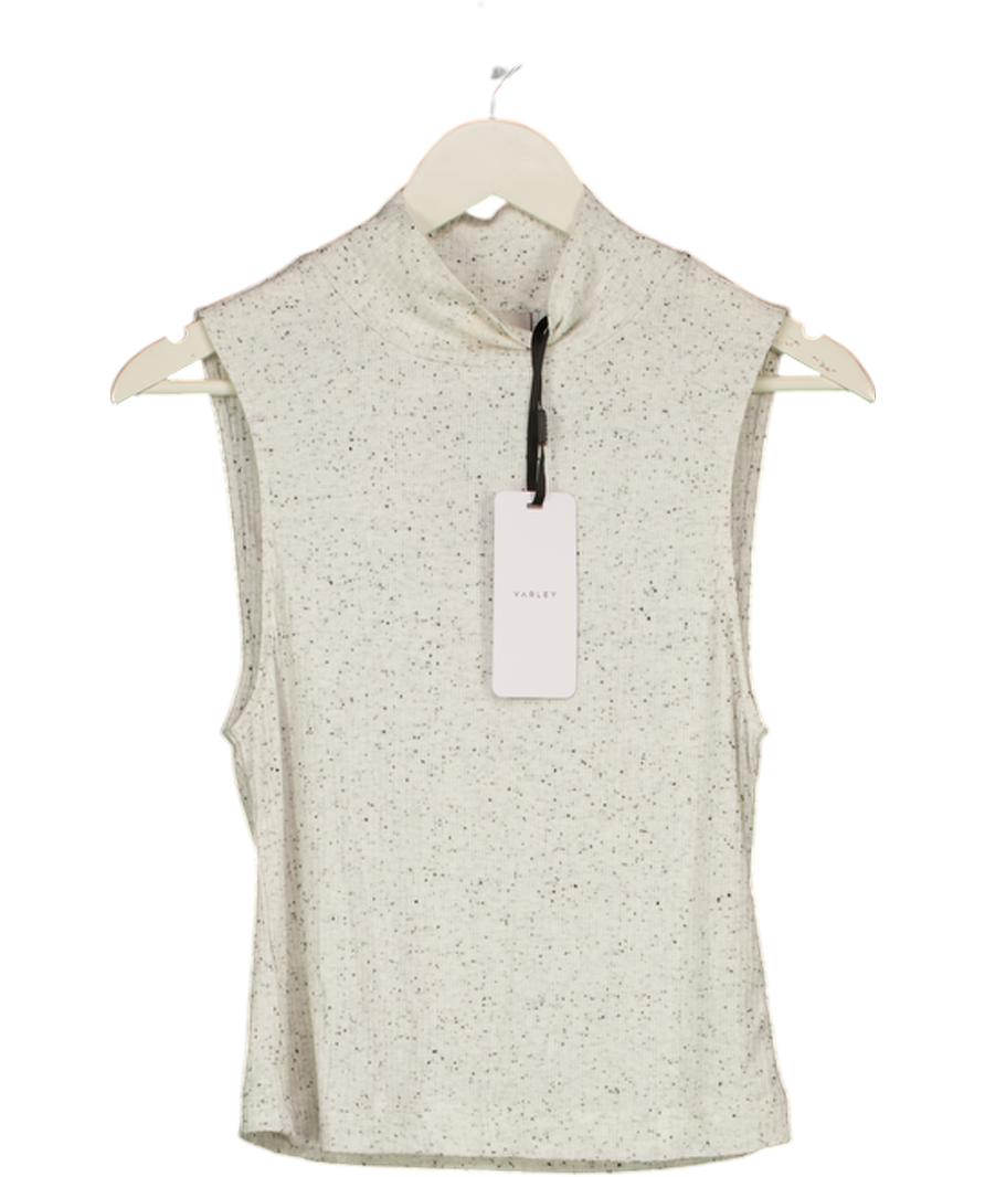 VARLEY Grey Fleck Camille Fitted Tank Top UK S