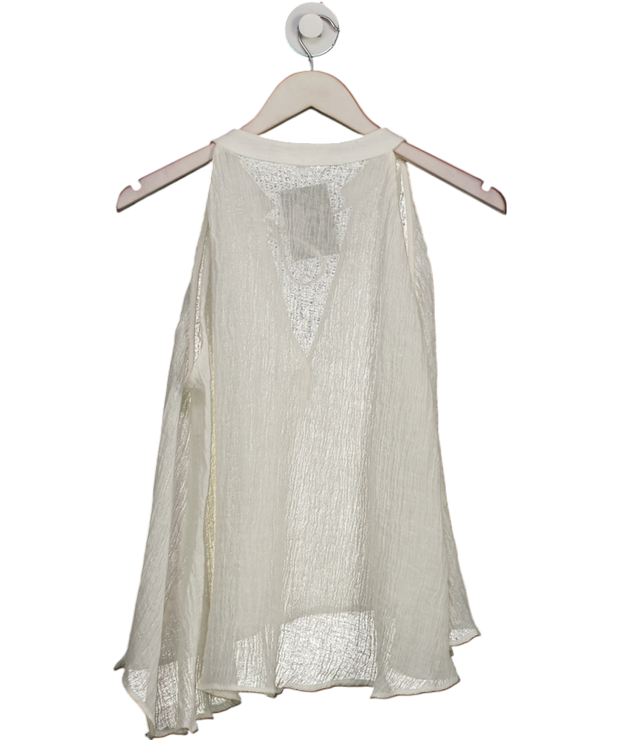 ZARA Cream 100% Linen Halter Top UK S